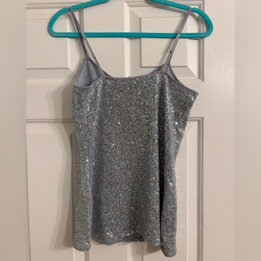 Express Silver Sequin Camisole - Picture 2 of 3